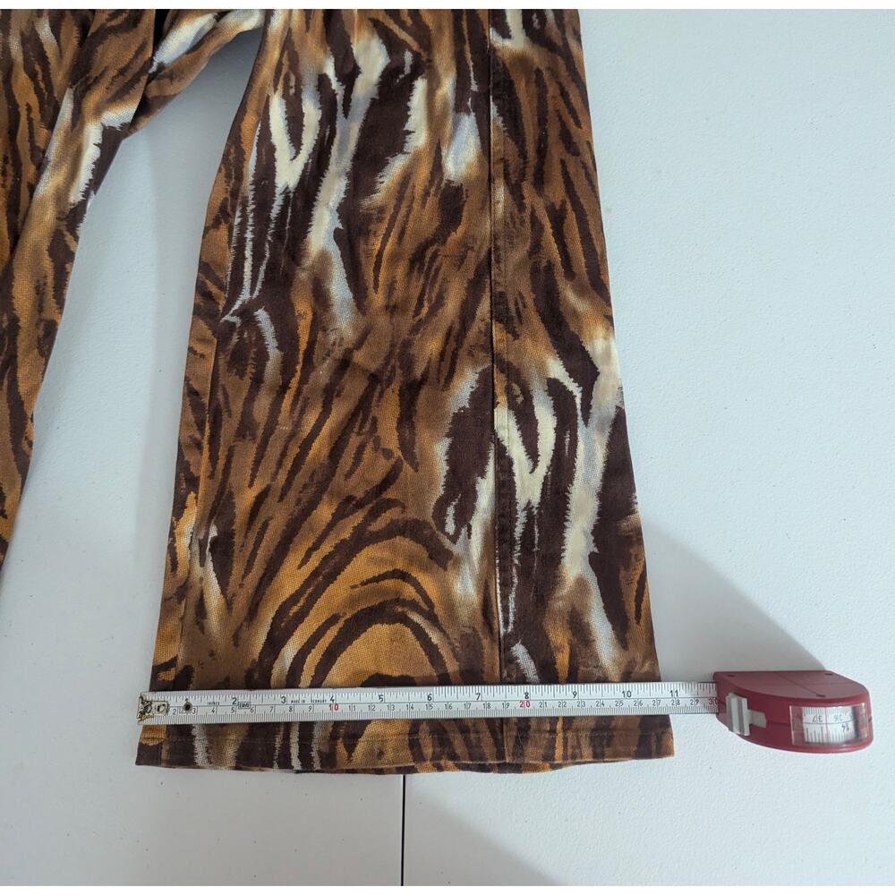 Y2K Mixit Brown Zebra Print Lace Up Low Rise Flare Pants Size 8 grunge indie - Picture 6 of 8